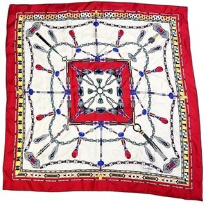 Vintage CARTIER Paris Jewels 1900-1939 Square Silk Scarf 26” x 26”